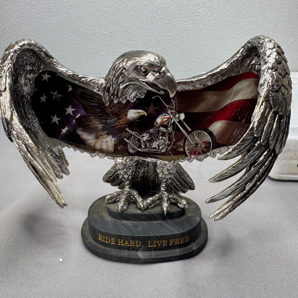 Harley Davidson Eagle Statue 1st Issue “Ride Hard Live Free” Motorcycle